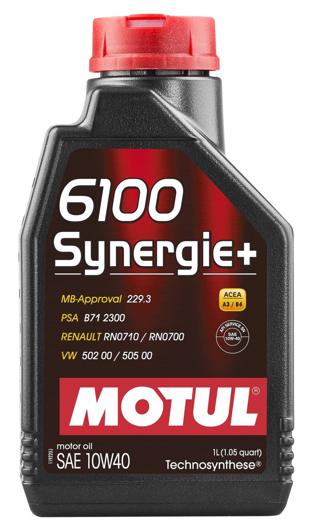 Audi Mercedes Engine Oil (10w40) (1 Liter) (Synergie+ 6100) - Motul 108646